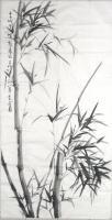 Chinese Brush Painting - Romance With Bamboo 7 - Chinese Ink On Rice Paper